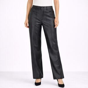 Wide Leg Faux Leather Pants Good American Black 8